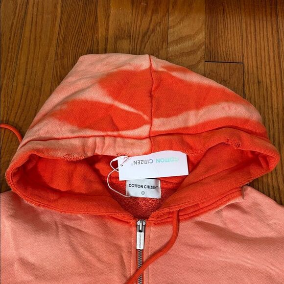 Cotton Citizen Bronx Hoodie Full Zip Orange Men's size Small NWT - Picture 3 of 12